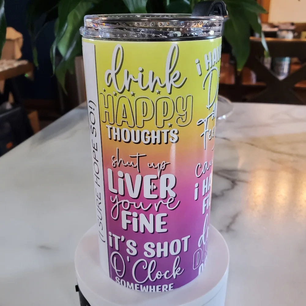 Funny Drinking Quotes 4 in 1 Can Cooler 14oz Tumbler 🎉sale